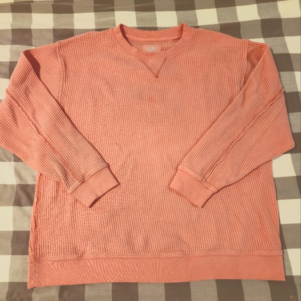 Aerie waffle crew neck